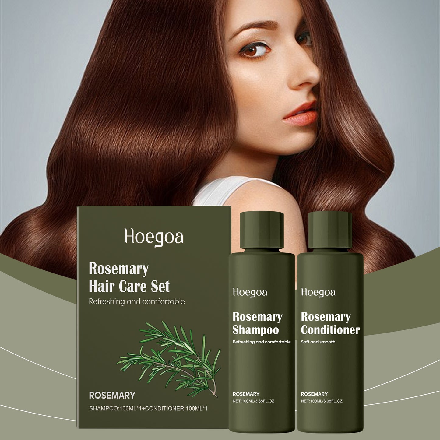 Champú de romero, anticaspa, control de grasa, conserva la fragancia, acondicionador hidratante, refrescante para el cabello.