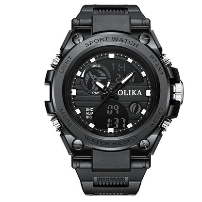 Reloj electrónico impermeable de doble pantalla para hombre