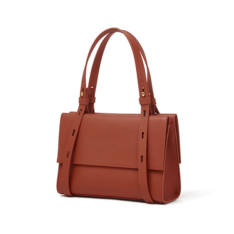 Bolso de hombro de cuero genuino, estilo versátil, de diseño exclusivo, para mujer.