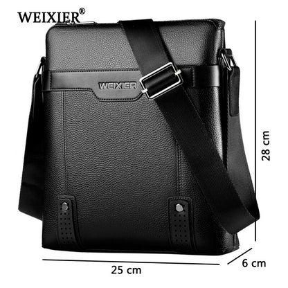 Bolso bandolera de piel sintética para hombre, estilo informal
