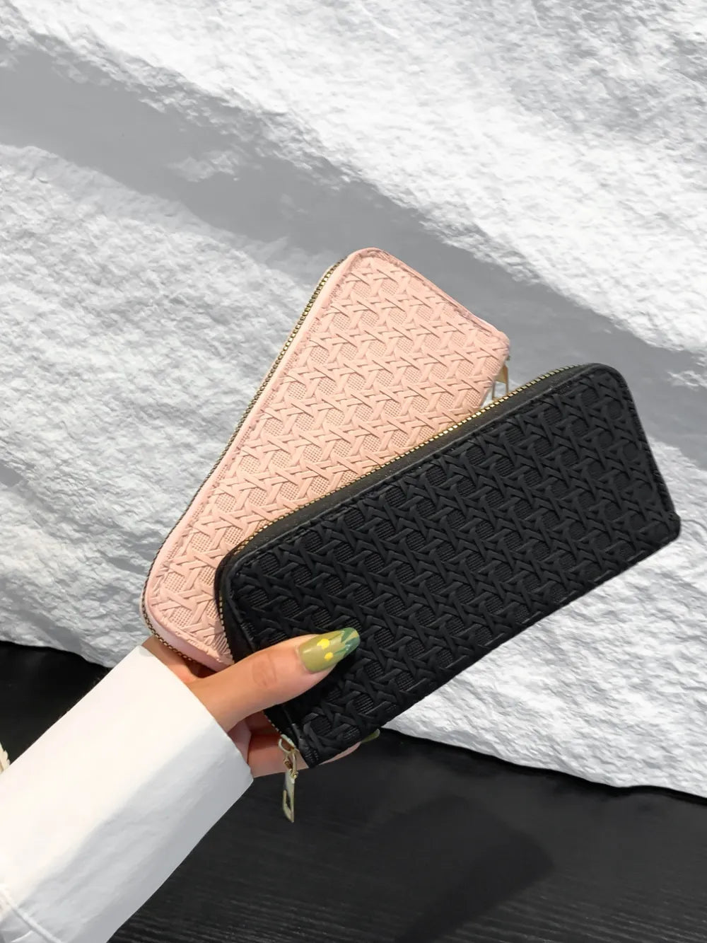 Billetera Mujer PU Leather Solid Color