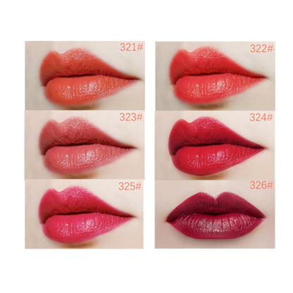 Lápiz labial de terciopelo de larga duración para labios rojos, resistente al agua, color nude, 6 colores de lujo, mate.