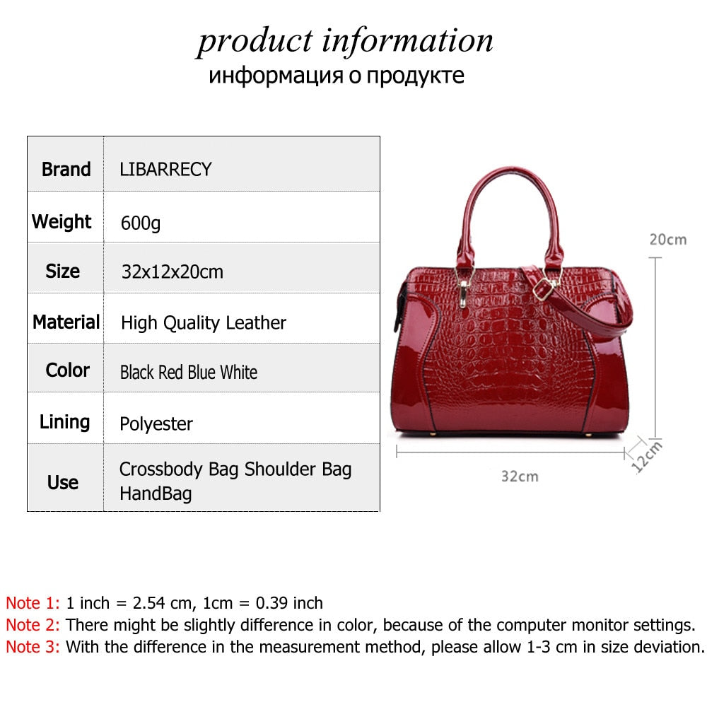 Bolso de mano para mujer con estampado de cocodrilo
