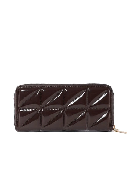 Billetera Mujer PU Leather Solid Color
