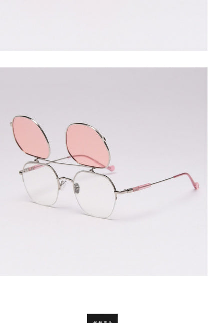 Gafas de sol abatibles con protección solar, gafas de sol polarizadas de media montura para mujer