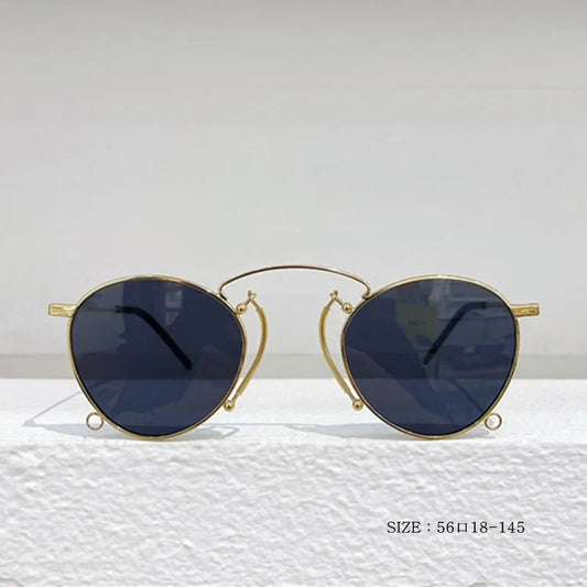 Gafas de sol redondas de metal de diseño, estilo retro para mujer, gafas clásicas de tendencia, de lujo, para conducir