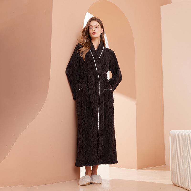 Albornoz unisex, camisón de franela largo grueso. Bata de baño o ropa de dormir