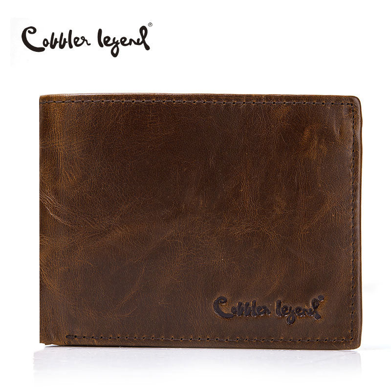Carteras de cuero genuino para hombre Cobbler Legend, hechas a mano