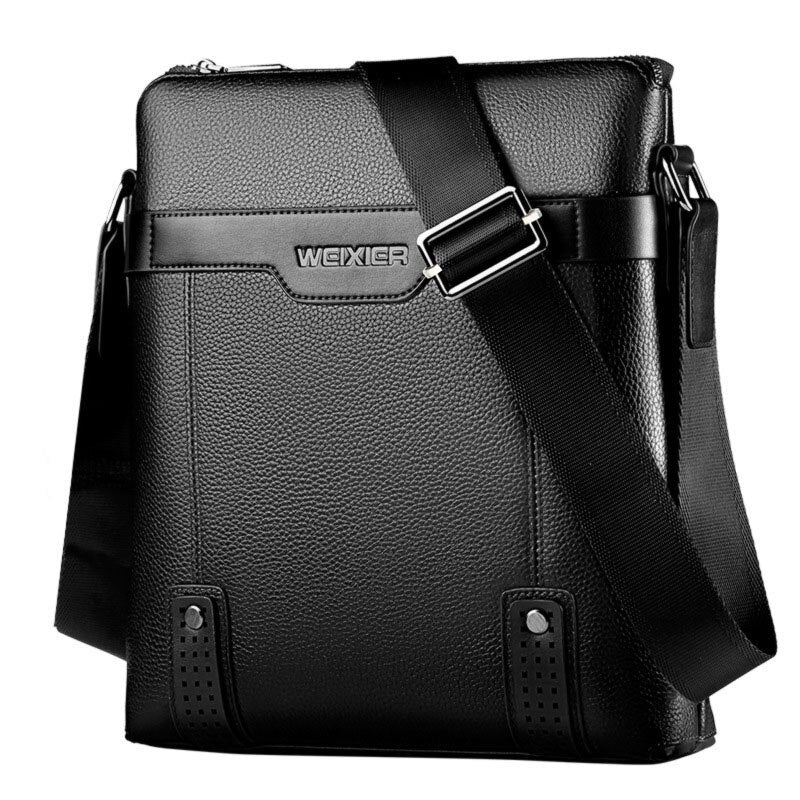 Bolso bandolera de piel sintética para hombre, estilo informal