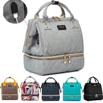 Bolsa de maternidad de moda para mamá, mochila de viaje con aislamiento térmico para el cuidado del bebé