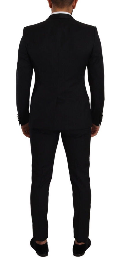 Dolce & Gabbana Black Fantasy GOLD Wool Slim Fit 2 Piece Suit