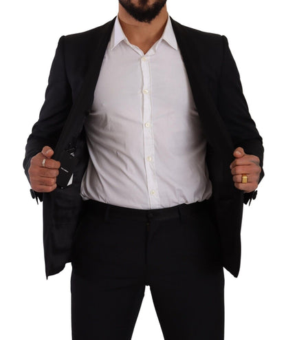 Dolce & Gabbana Black Fantasy GOLD Wool Slim Fit 2 Piece Suit