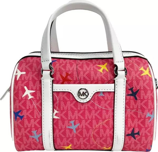 Small Leather Duffle Crossbody Bag Travel Edition Dragon Fruit