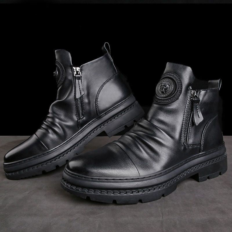 Men's versatile zipper shoes Korean version