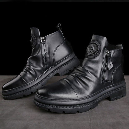 Men's versatile zipper shoes Korean version
