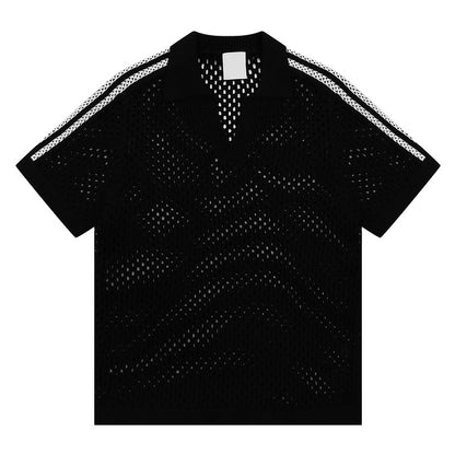 Camiseta de manga corta para hombre, holgada, informal, con cuello polo y media manga