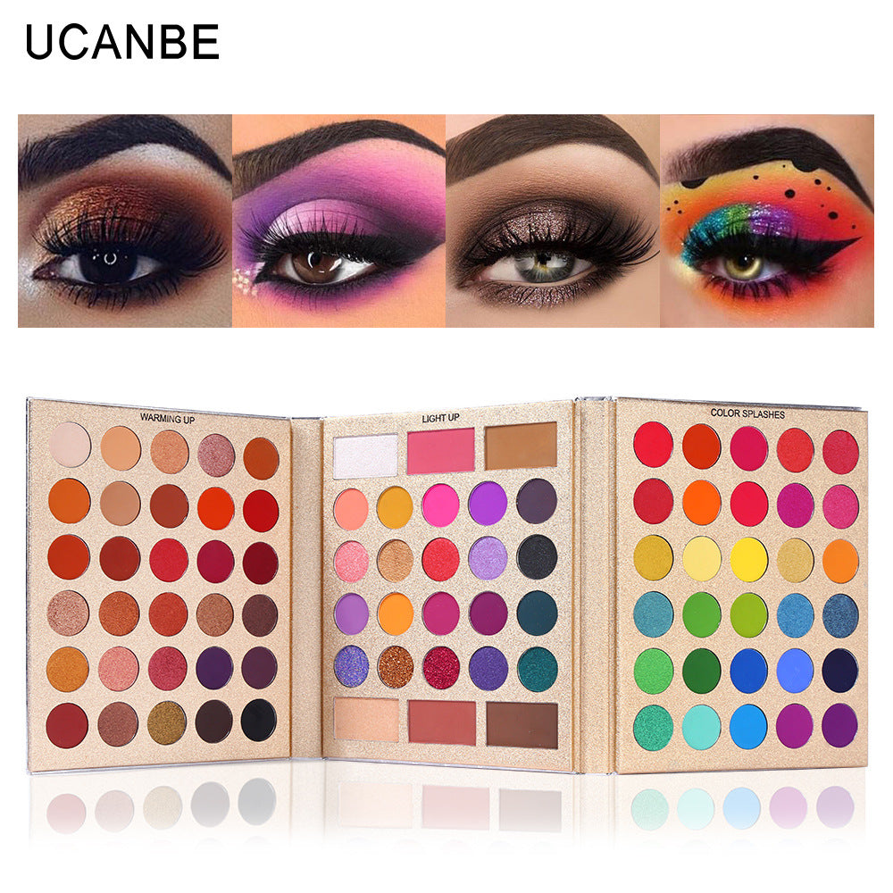 Paleta de sombras de ojos UCANBE de 86 colores, sombras de ojos mate perladas, contorno, rubor, resaltador, maquillaje con múltiples efectos.