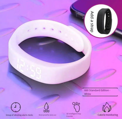 Reloj inteligente electrónico con vibración, resistente al agua, luz nocturna, pulsera deportiva