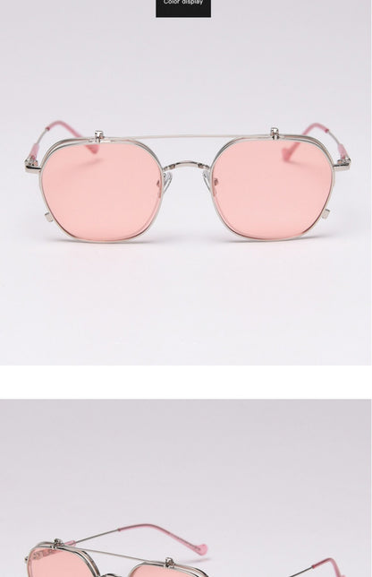 Gafas de sol abatibles con protección solar, gafas de sol polarizadas de media montura para mujer