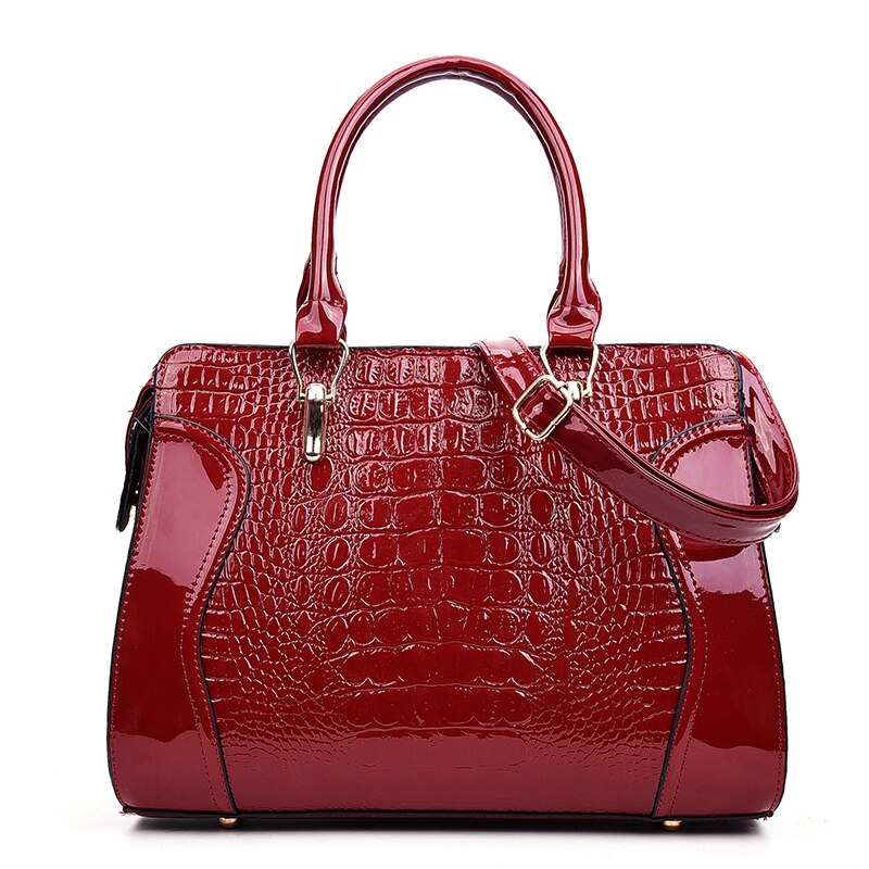 Bolso de mano para mujer con estampado de cocodrilo