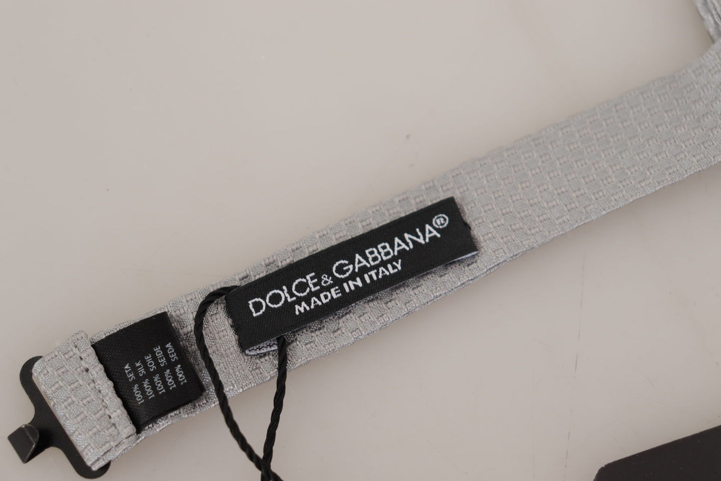 Dolce & Gabbana Gray 100% Silk Adjustable Neck Papillon Tie