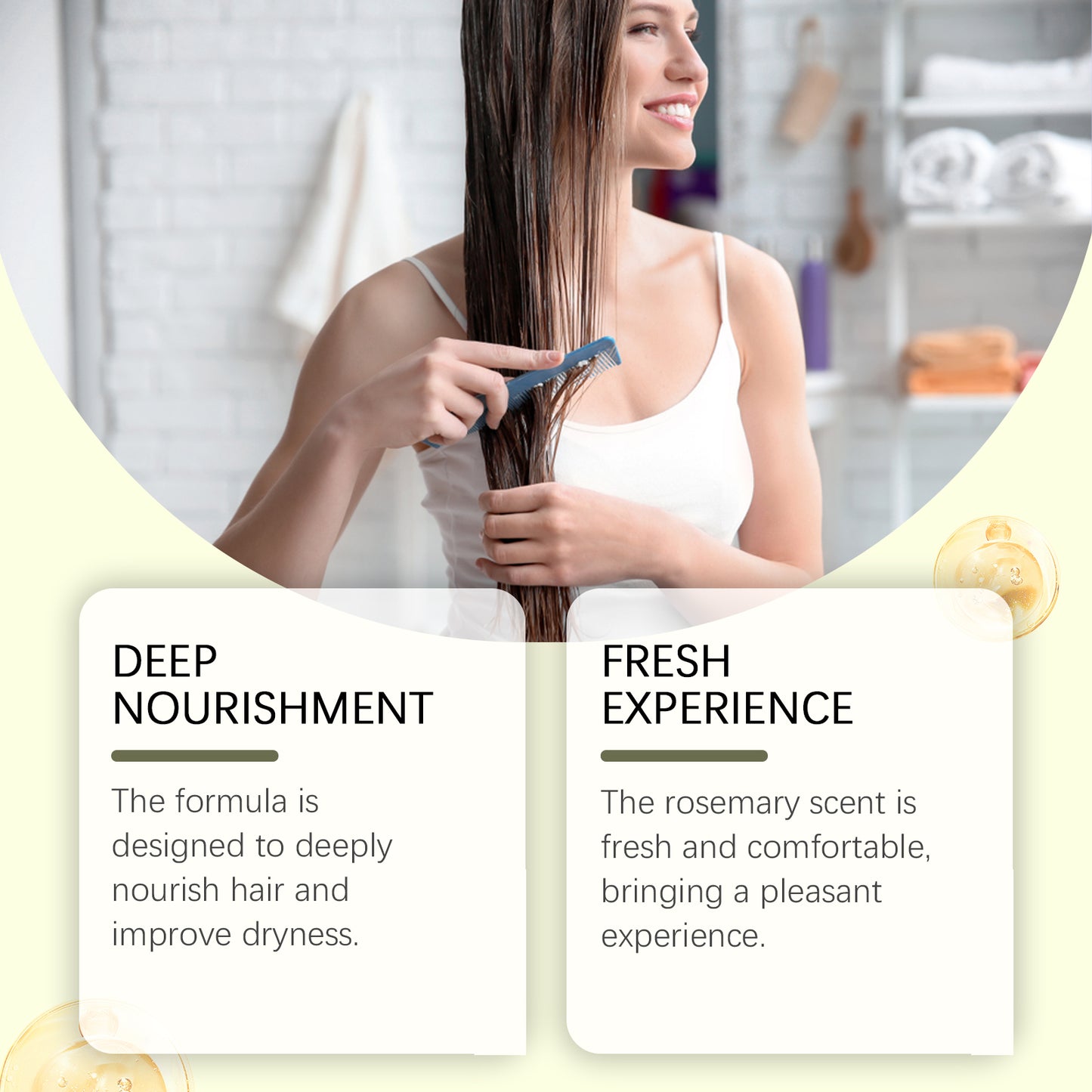 Champú de romero, anticaspa, control de grasa, conserva la fragancia, acondicionador hidratante, refrescante para el cabello.