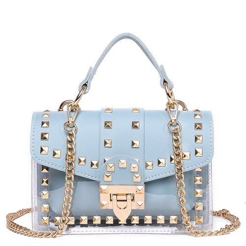 Bolso de mano elegante con remaches y nuevas cadenas para mujer