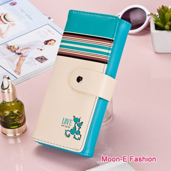 Carteras para mujer de piel sintética suave con diseño de gatos