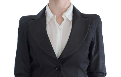 Exte Gray One Button Two Piece Suit