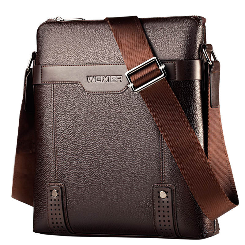 Bolso bandolera de piel sintética para hombre, estilo informal