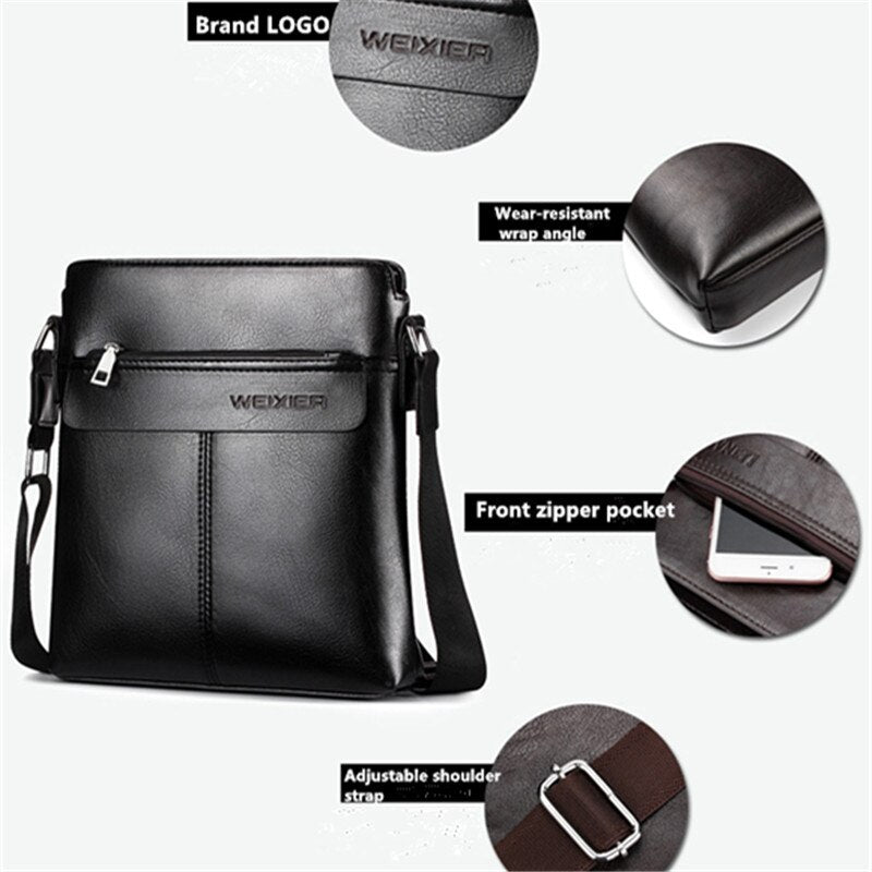 Bolso de hombre juvenil, de cuero con cremallera. Bolso de mano para iPad