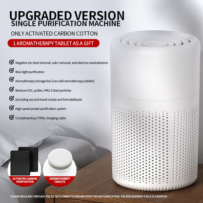 Purificador de aire de escritorio con iones negativos para eliminar humo y olores en dormitorios