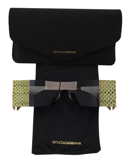 Dolce & Gabbana Gold Metal Rectangle Shades DG2263 Sunglasses