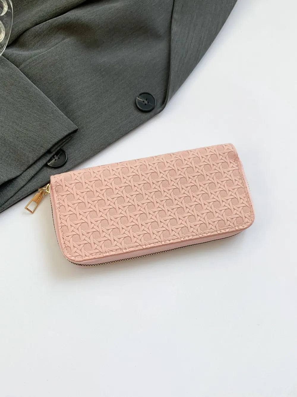 Billetera Mujer PU Leather Solid Color