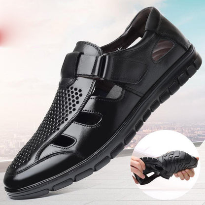 Men's leather sandals summer breathable leather shoes