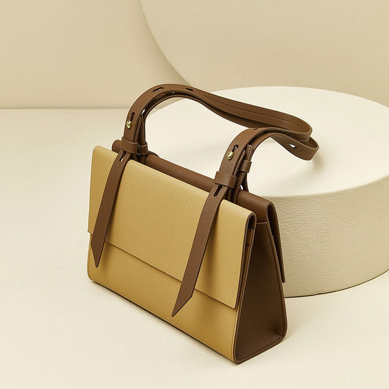 Bolso de hombro de cuero genuino, estilo versátil, de diseño exclusivo, para mujer.
