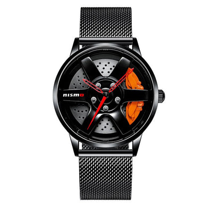 NIBOSI - Reloj deportivo de lujo para hombre, con llanta de rueda, resistente al agua, de cuarzo