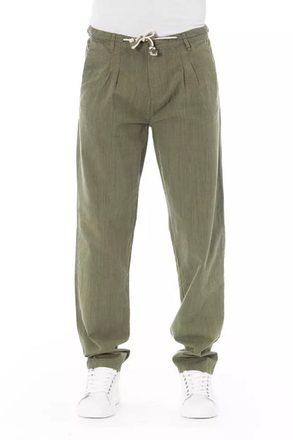Baldinini Trend Army Cotton Men Chino Trouser