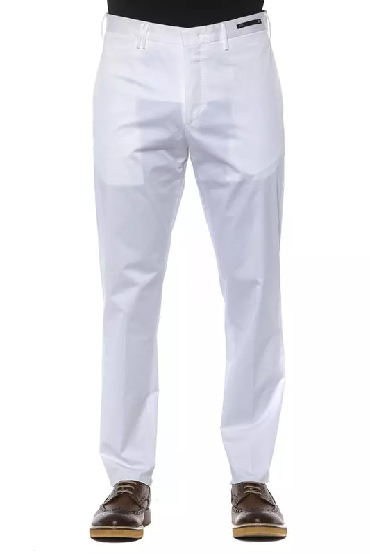 PT Torino White Cotton Men's Trousers