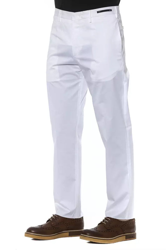 PT Torino White Cotton Men's Trousers