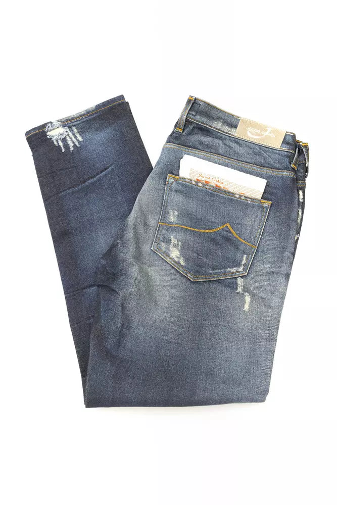 Jacob Cohen Blue Cotton Women Jeans With Pony Skin Label