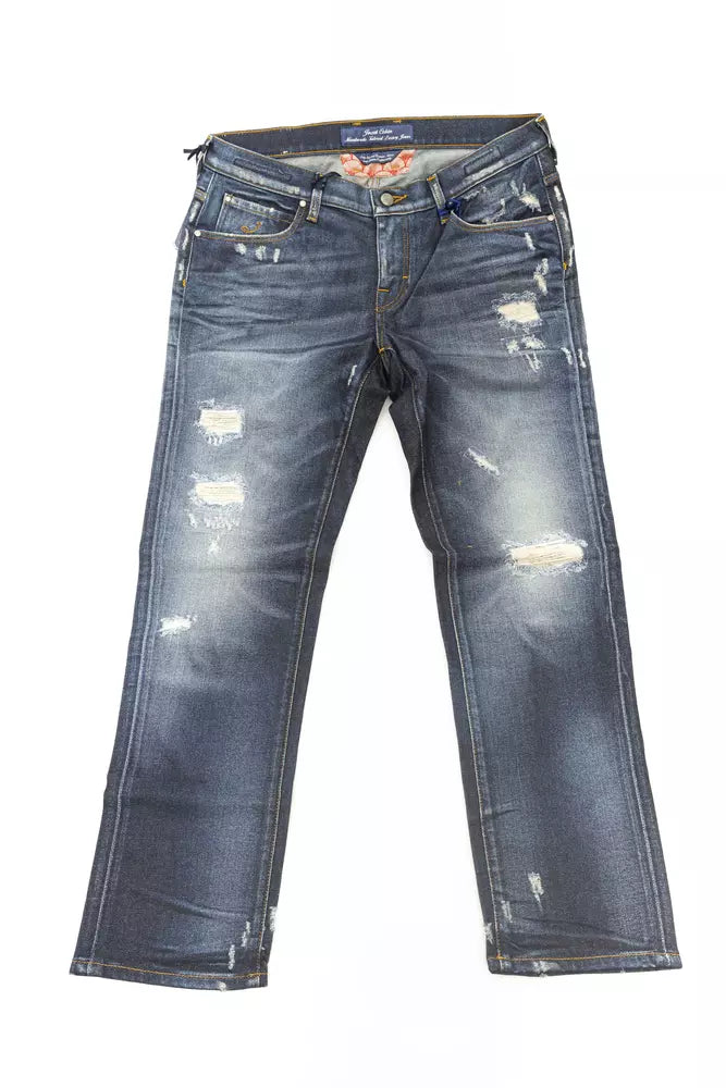 Jacob Cohen Blue Cotton Women Jeans With Pony Skin Label