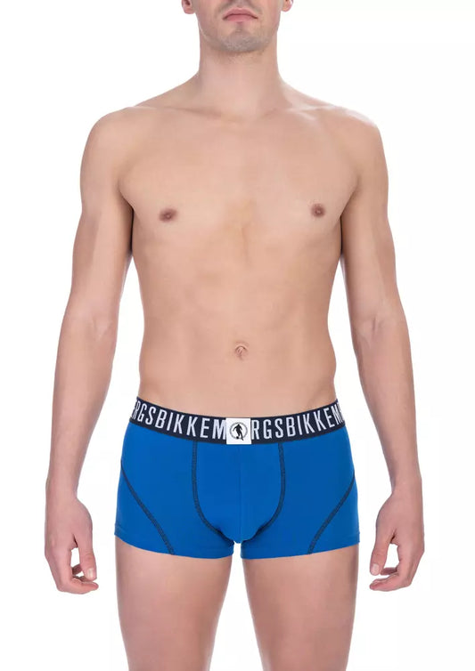 Bikkembergs Blue Cotton Men's Trunk Underwear Twin Pack