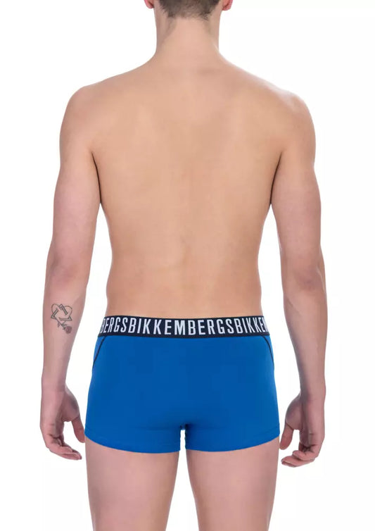 Bikkembergs Blue Cotton Men's Trunk Underwear Twin Pack