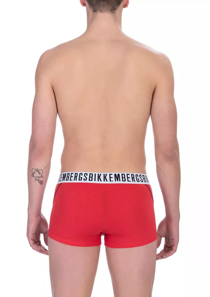 Bikkembergs Red Cotton Men's Underwear Trunk Bi-Pack
