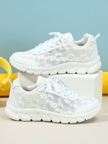 Zapatillas blancas transpirables, ligeras, casuales, deportivas para mujer