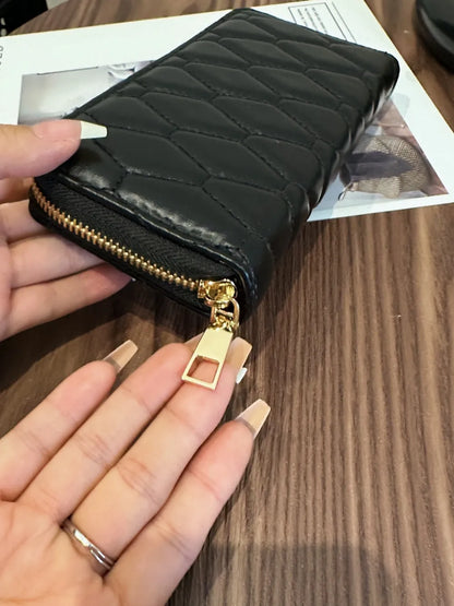 Cartera de piel sintética de color liso