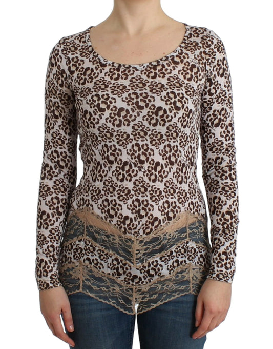 Cavalli Brown longsleeved lace top