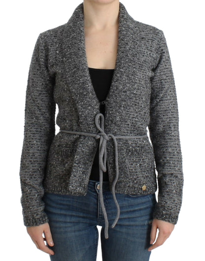 Cavalli Gray wool knitted cardigan