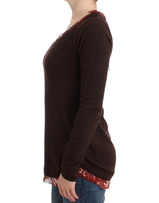 Cavalli Brown crewneck sweater